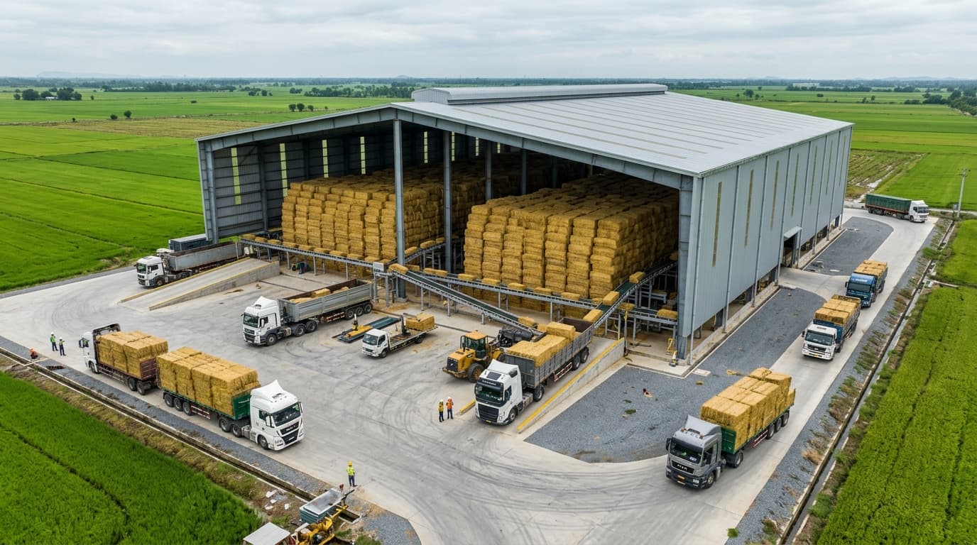 Optimizing Aggregation Radius and Covered Storage Economics for Seasonal Biomass Residues